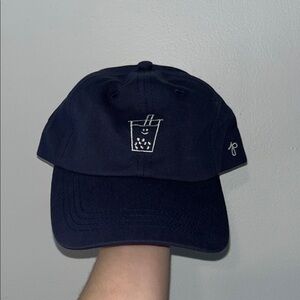 Kids Navy Bubble Tea Embroidered Hat